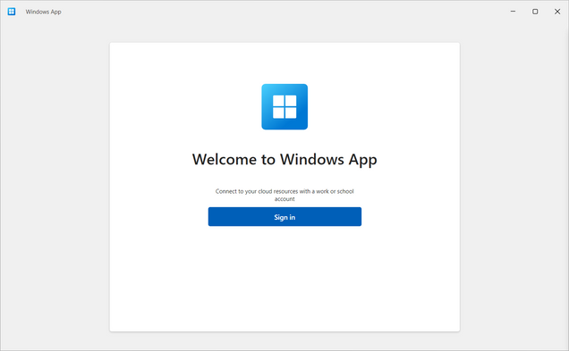 Windows App screenshot with "Sign-In" button