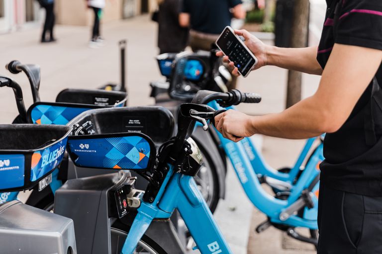 Returning a BLUEBikes rental