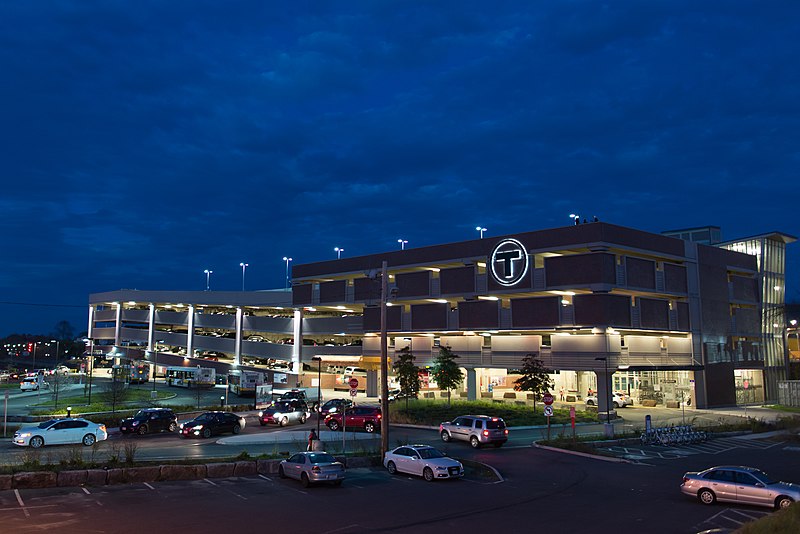  Large garage in Salem, Massachusetts serving its MBTA commuter rail station