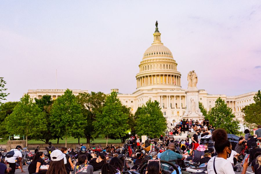 Capital Building with students infront of it