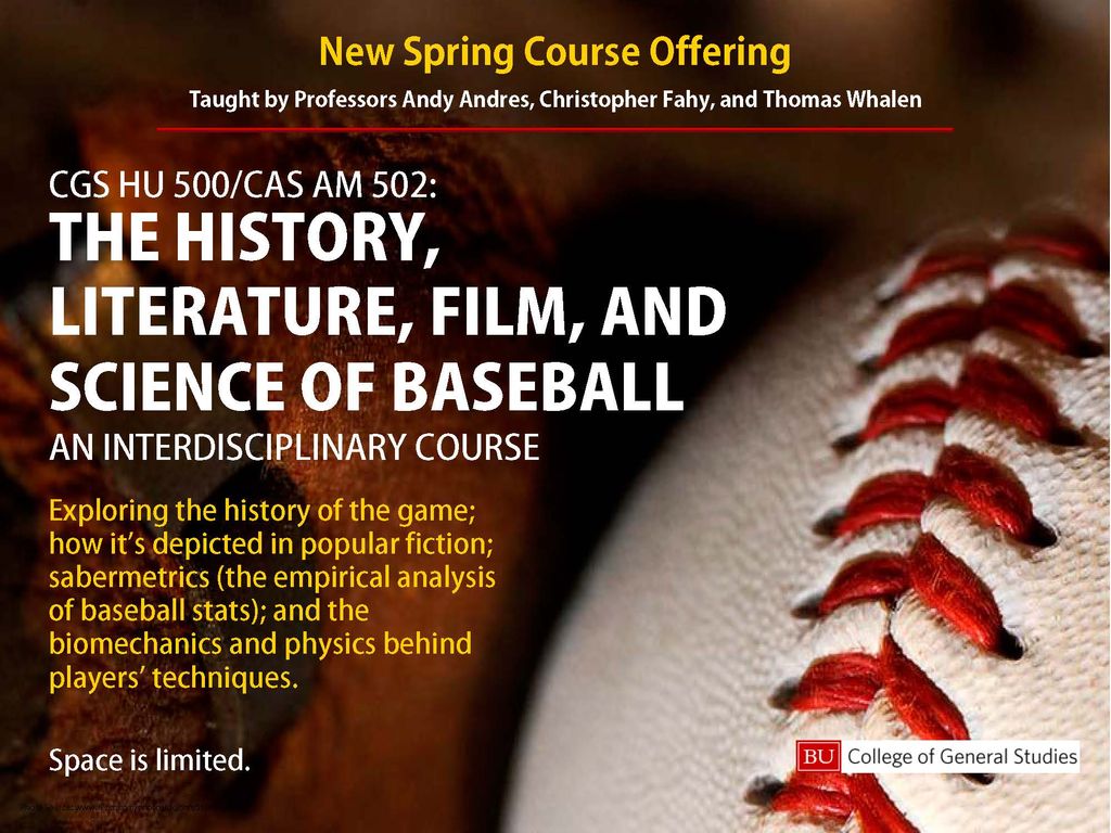 CGS HU 500 CAS AM 502 Baseball Course Flyer