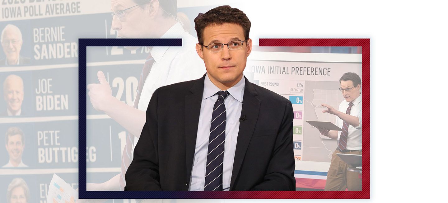 Composite photo illustration featuring 史蒂夫Kornacki in jacked and necktie.