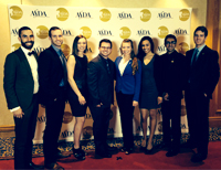 (l-r) Mike Mayr DMD 16, Dave Lane DMD 16, Jessica Metcalfe DMD 15, Matthew Mara DMD 16, Monica Schmidt DMD 17, Amrita Patel DMD 15, Rushil Dang AS 15, and Garrett Wingrove DMD 17 at the 2014 ASDA Gold Crown Awards