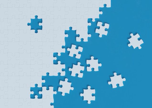 Puzzle with missing pieces