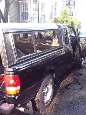 Allston Vehicle Arson, truck exterior