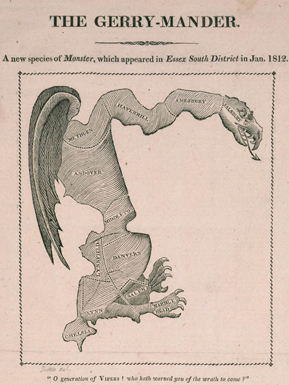 gerrymander cartoon gerrymander, Mr. Madison’s War: The Controversial War of 1812, Massachusetts MA Mass Historical Society.