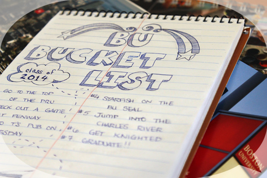 BU Bucket List, Boston University Class of 2014