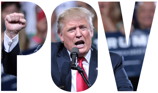 Donald Trump speaks at a campaign rally in Phoeniz, Arizona