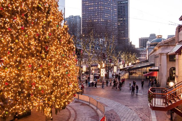 The Christmas tree at Faneuil Hall.