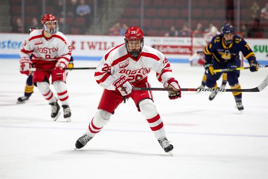 Quinnipiac visits Boston University during NCAA men's hockey at Agganis Arena on January 19, 2019 in Boston, Massachusetts