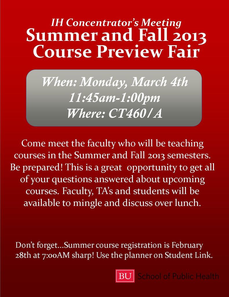 summer and fall course preview fair 2013