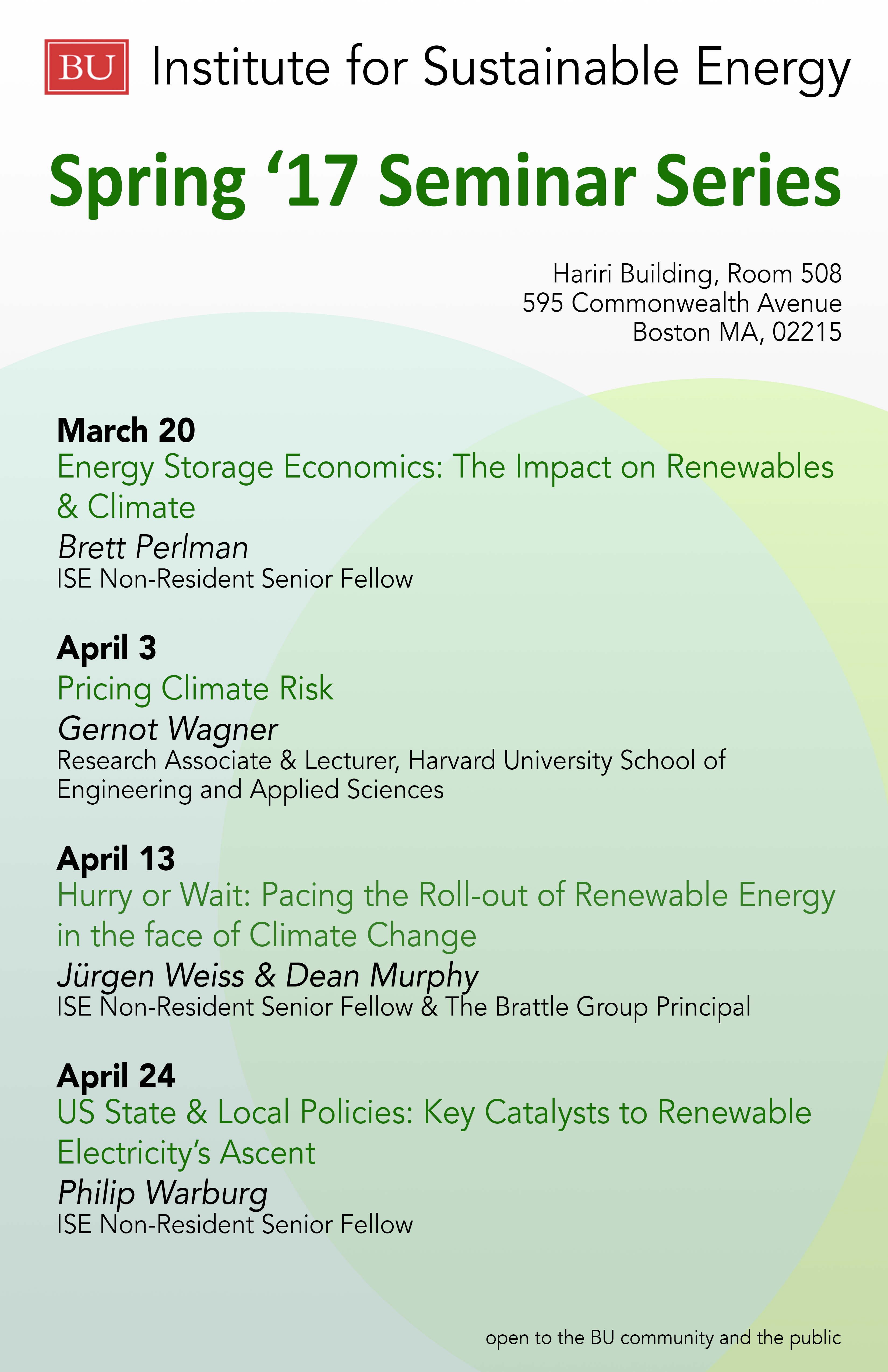 ISE spring17 seminars