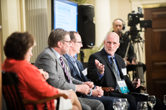Image of Cutler Cleveland speaking on a panel.