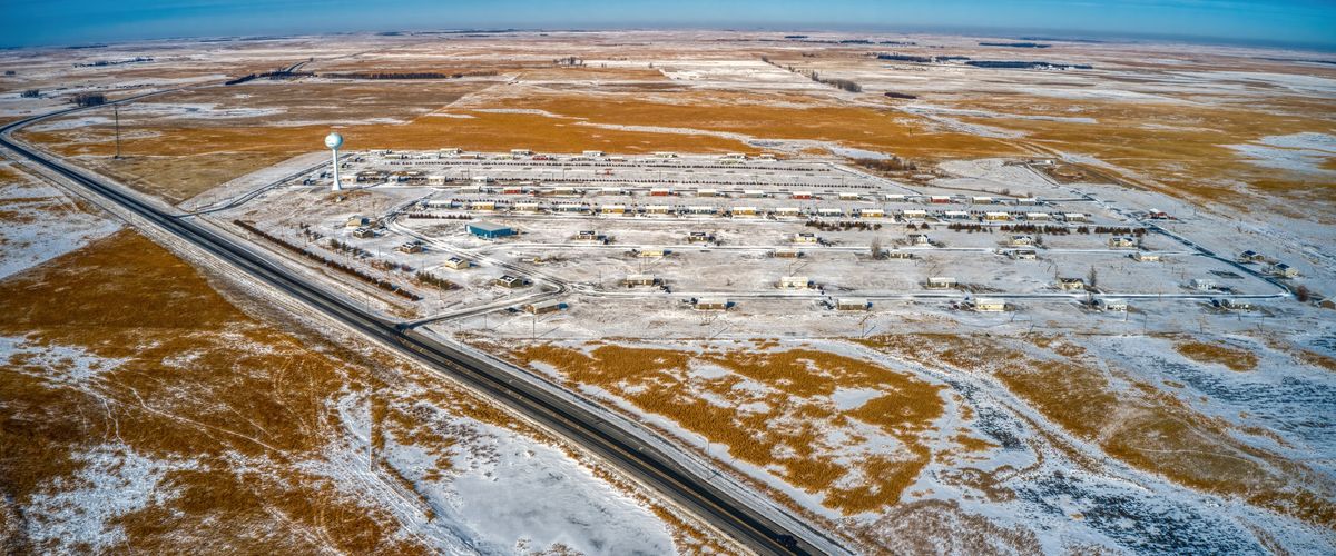 Aerial View of the Rosebud Sioux Native American Reservation in South Dakota