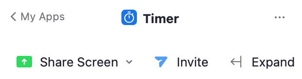 Screenshot of active Zoom Apps controls